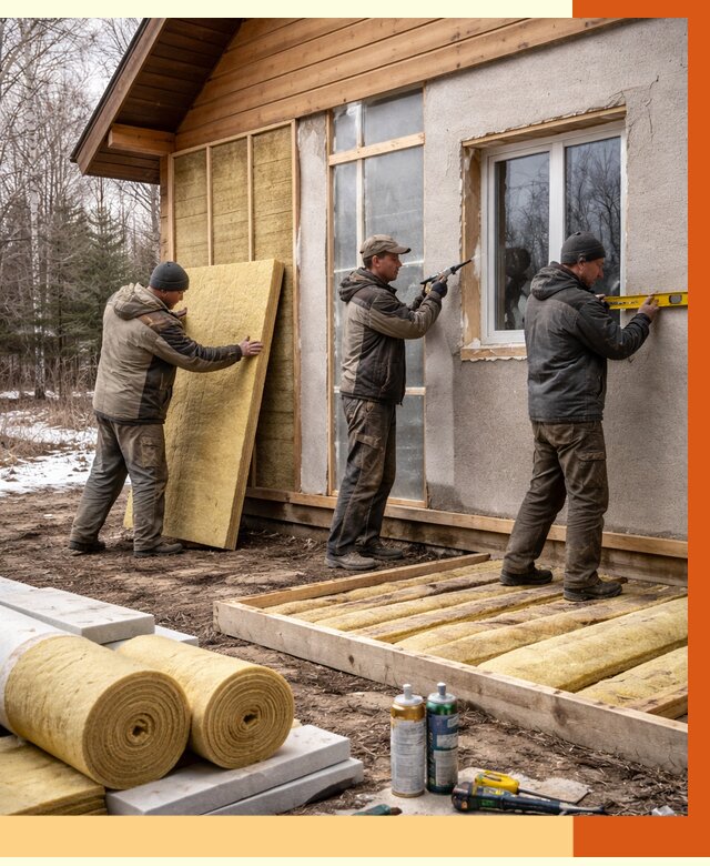 Утепление дачного дома в Сатке от 4913 руб/м2 — недорого | ТепломастерСтк